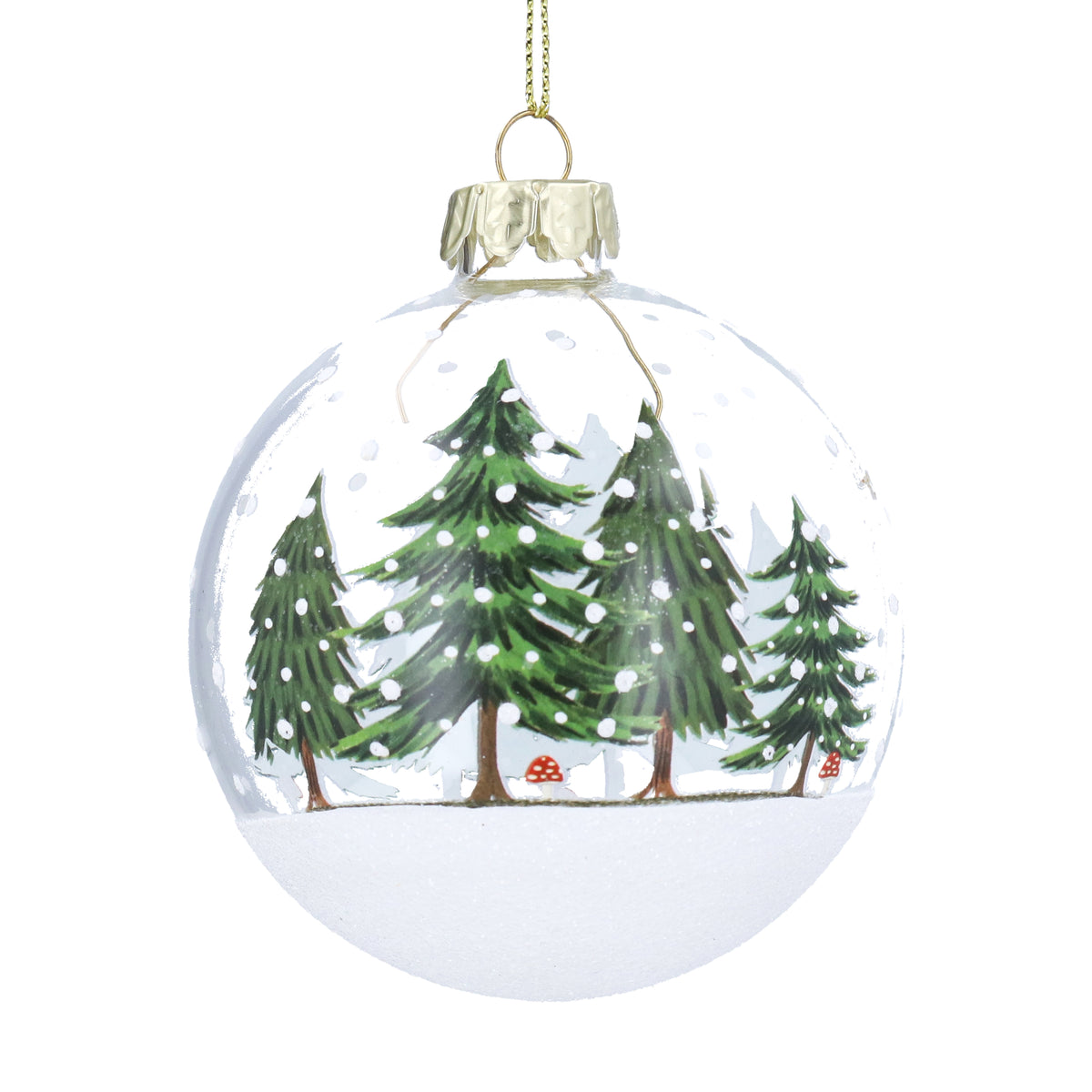 Clear Bauble with Woodland Snowscene