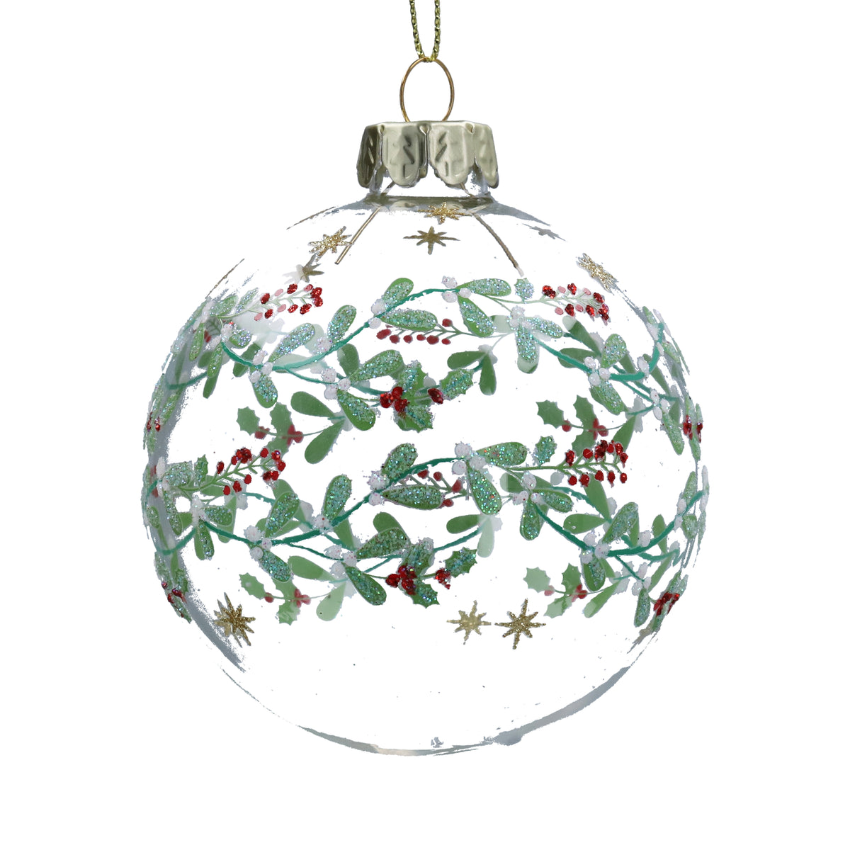 Clear Bauble with Holly
