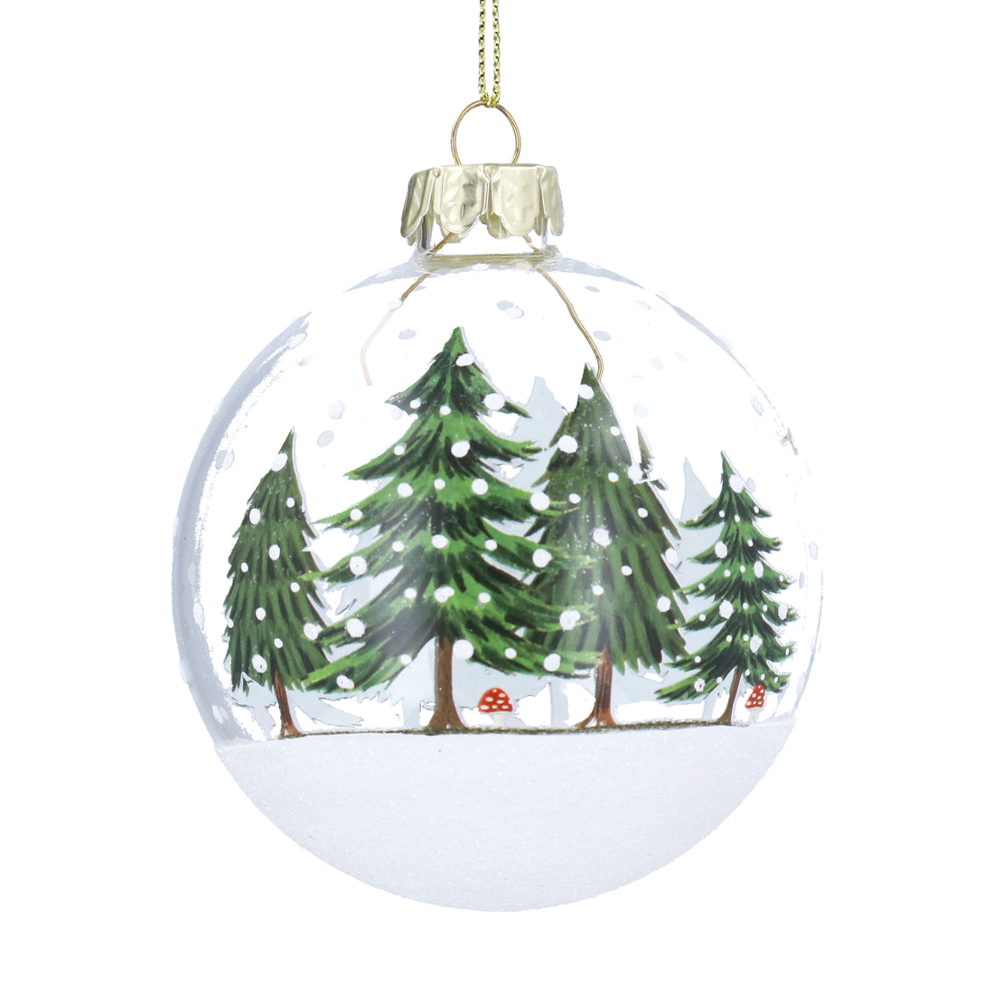 Clear Bauble with Woodland Snowscene